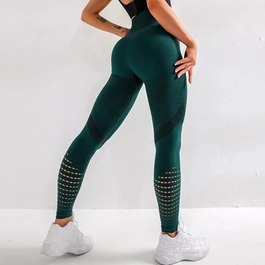 Legging de Sport Femme Elastique Opaque Pantalon Femme Taille Haute Compression Anti Cellulite Leggings Femme Butt Lift Slim Fit Sportswear sans Couture Collants Gym Yoga Fitne