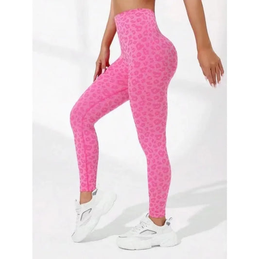 Leggings taille V léopard pour femmes, leggings slim sans couture, extensibles, taille haute, levage des hanches, collants de yoga sexy, pantalons de sport, de course à pied