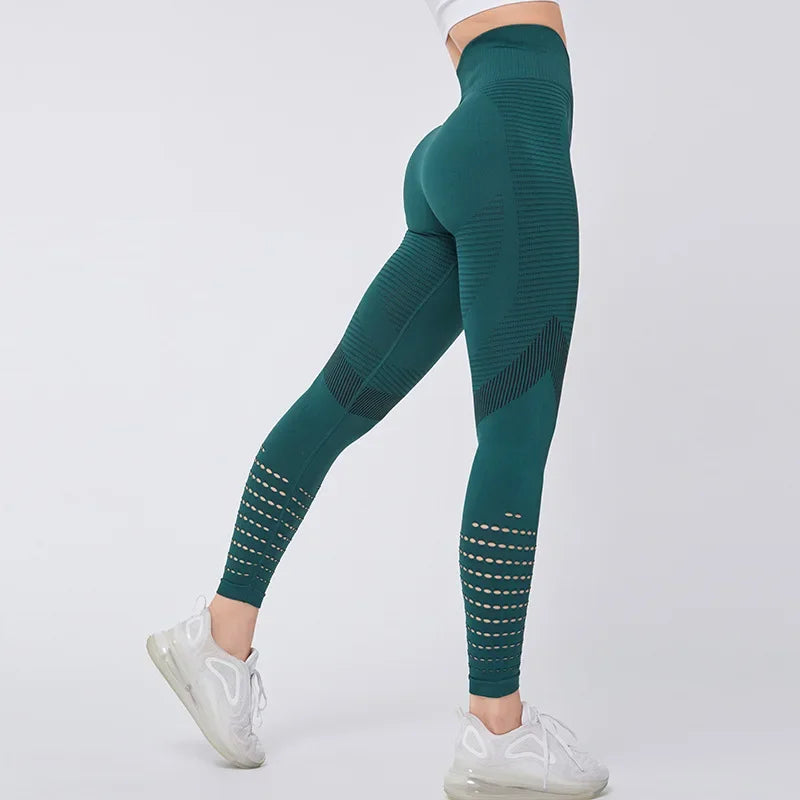 Legging de Sport Femme Elastique Opaque Pantalon Femme Taille Haute Compression Anti Cellulite Leggings Femme Butt Lift Slim Fit Sportswear sans Couture Collants Gym Yoga Fitne