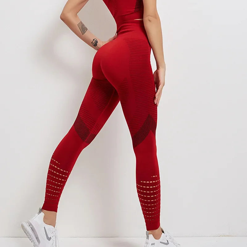 Legging de Sport Femme Elastique Opaque Pantalon Femme Taille Haute Compression Anti Cellulite Leggings Femme Butt Lift Slim Fit Sportswear sans Couture Collants Gym Yoga Fitne