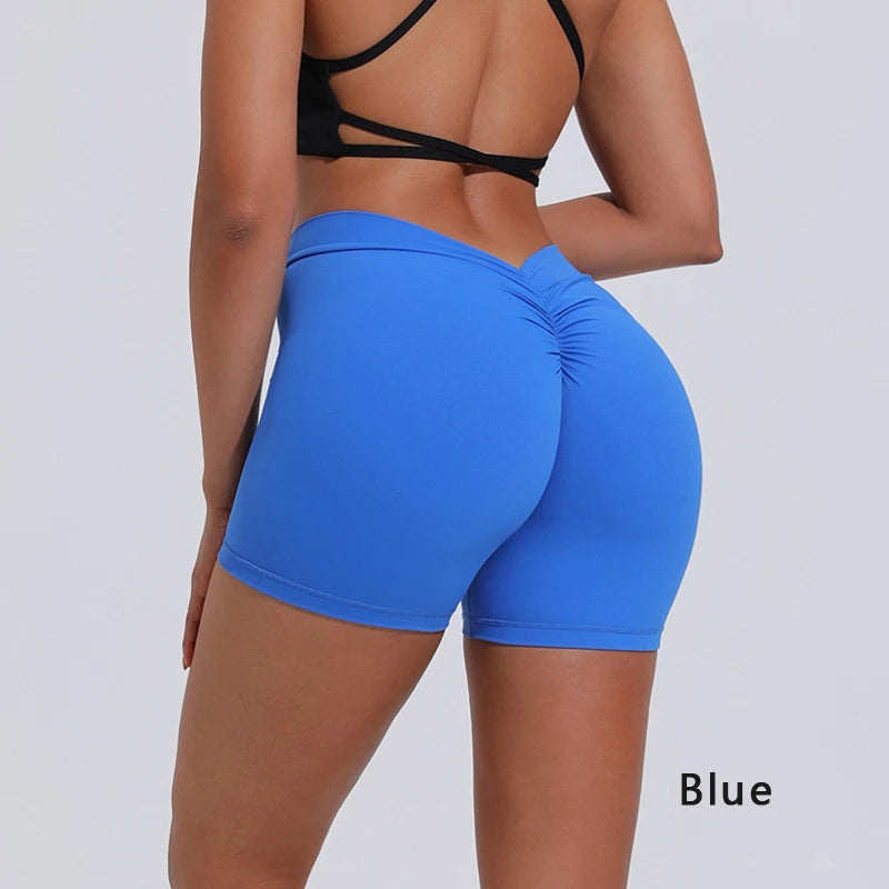 Short DIAS FIT JOY à dos en V Short de yoga taille haute pour femme, short moulant en nylon, pantalon de sport et de fitness