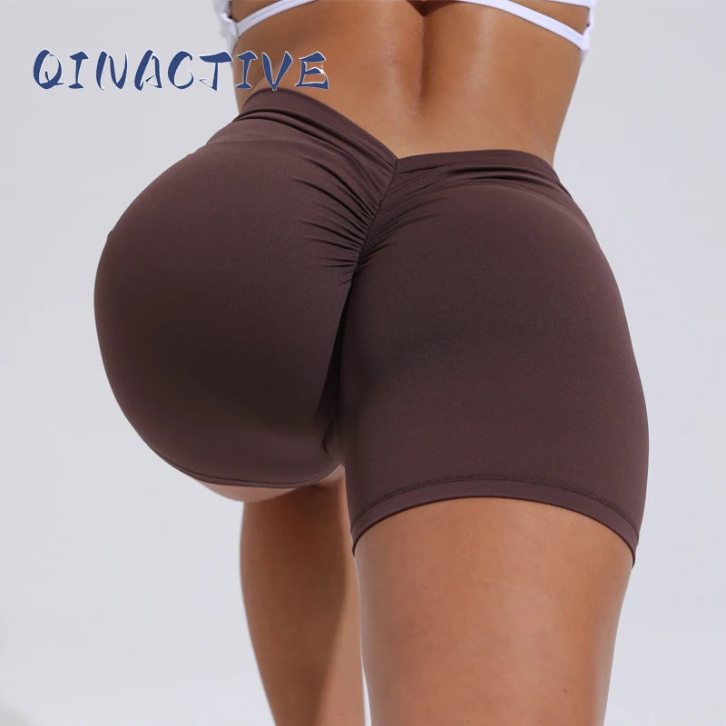 QINACTIVE Short à dos en V Vêtements pour femmes Shorts courts de sport Shorts de cyclisme Vêtements de sport Collants à haute élasticité Leggings de fitness