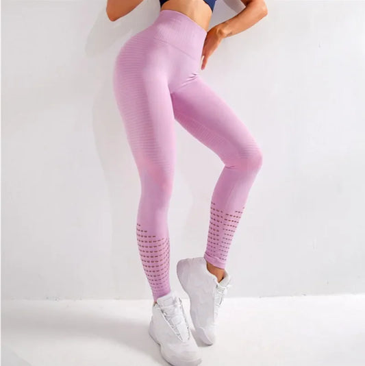 Legging de Sport Femme Elastique Opaque Pantalon Femme Taille Haute Compression Anti Cellulite Leggings Femme Butt Lift Slim Fit Sportswear sans Couture Collants Gym Yoga Fitne