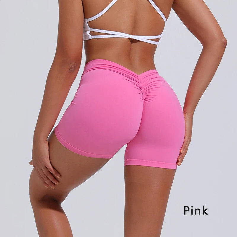 Short DIAS FIT JOY à dos en V Short de yoga taille haute pour femme, short moulant en nylon, pantalon de sport et de fitness