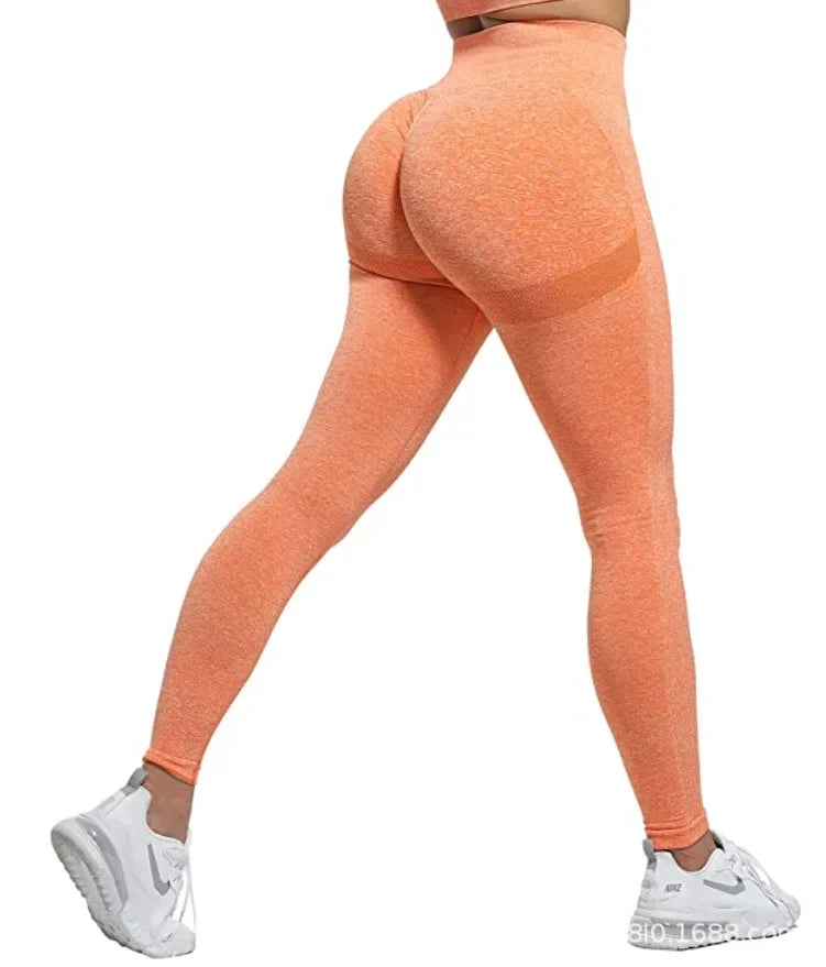 Legging de Sport Femme Elastique Opaque Pantalon Femme Taille Haute Compression Anti Cellulite Leggings Femme Butt Lift Slim Fit Sportswear sans Couture Collants Gym Yoga Fitne