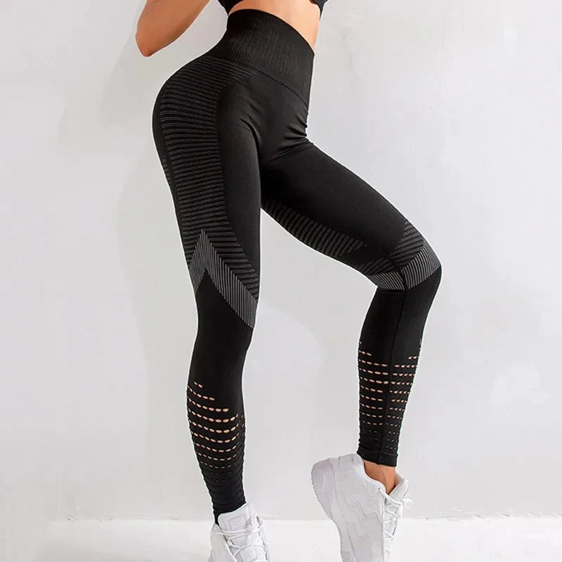 Legging de Sport Femme Elastique Opaque Pantalon Femme Taille Haute Compression Anti Cellulite Leggings Femme Butt Lift Slim Fit Sportswear sans Couture Collants Gym Yoga Fitne