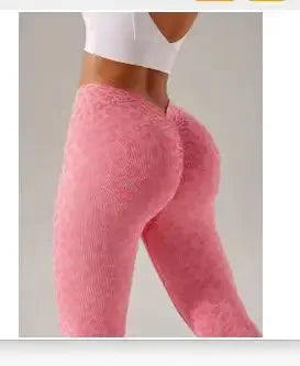 Leggings taille V léopard pour femmes, leggings slim sans couture, extensibles, taille haute, levage des hanches, collants de yoga sexy, pantalons de sport, de course à pied