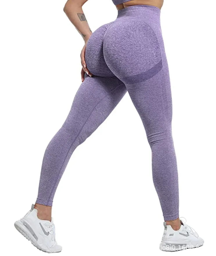 Legging de Sport Femme Elastique Opaque Pantalon Femme Taille Haute Compression Anti Cellulite Leggings Femme Butt Lift Slim Fit Sportswear sans Couture Collants Gym Yoga Fitne