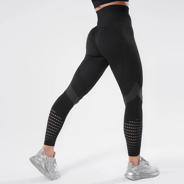 Legging de Sport Femme Elastique Opaque Pantalon Femme Taille Haute Compression Anti Cellulite Leggings Femme Butt Lift Slim Fit Sportswear sans Couture Collants Gym Yoga Fitne