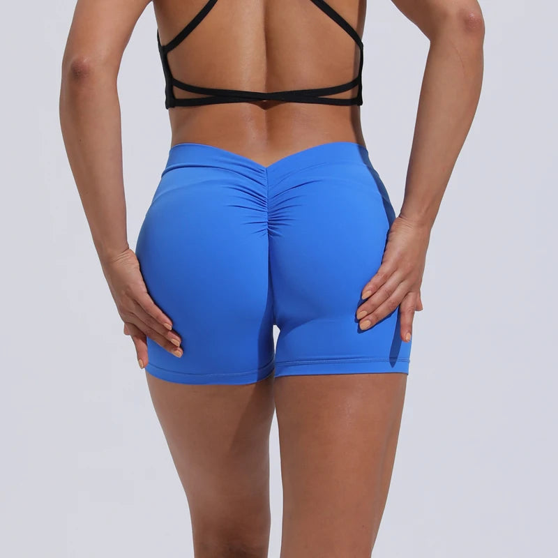 Short DIAS FIT JOY à dos en V Short de yoga taille haute pour femme, short moulant en nylon, pantalon de sport et de fitness