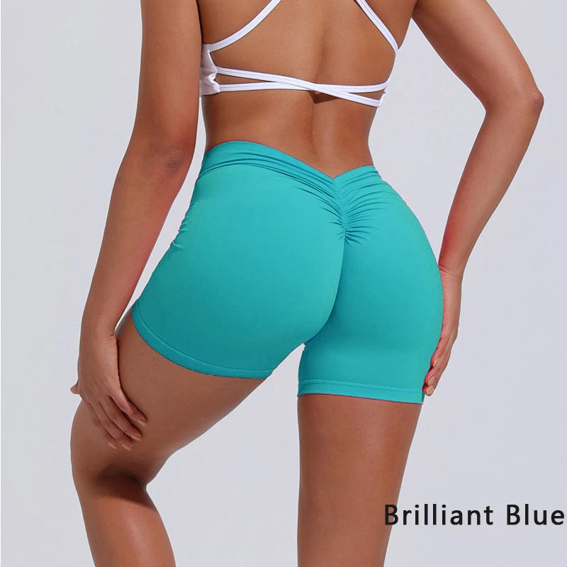 Short DIAS FIT JOY à dos en V Short de yoga taille haute pour femme, short moulant en nylon, pantalon de sport et de fitness