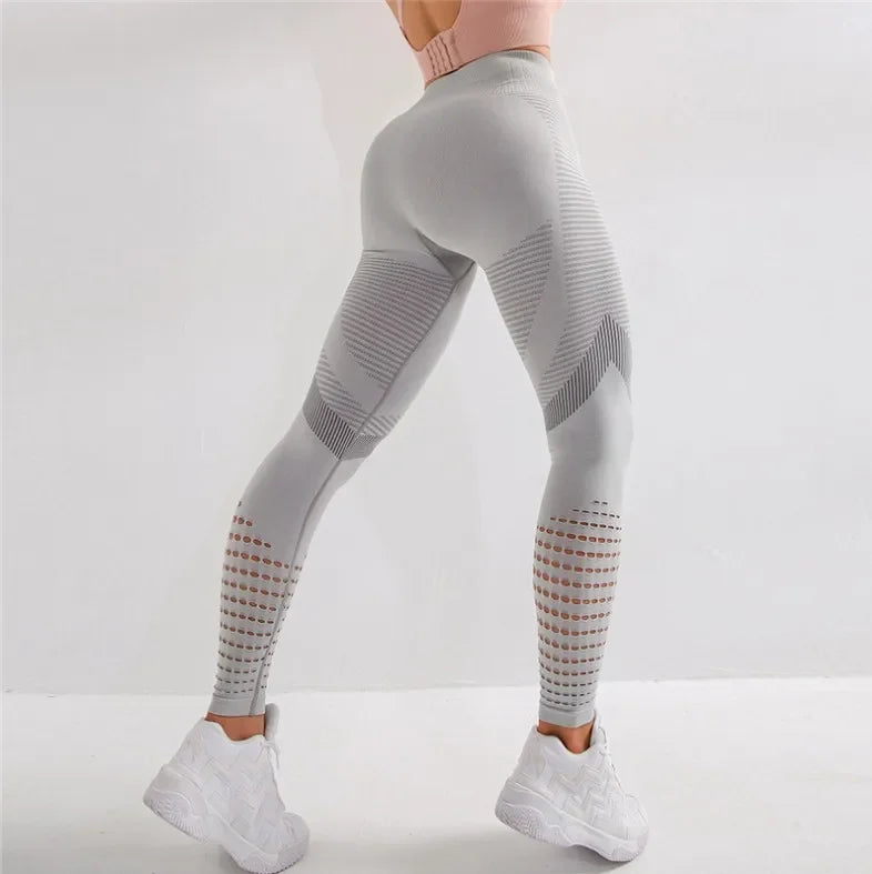 Legging de Sport Femme Elastique Opaque Pantalon Femme Taille Haute Compression Anti Cellulite Leggings Femme Butt Lift Slim Fit Sportswear sans Couture Collants Gym Yoga Fitne