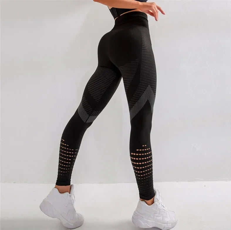 Legging de Sport Femme Elastique Opaque Pantalon Femme Taille Haute Compression Anti Cellulite Leggings Femme Butt Lift Slim Fit Sportswear sans Couture Collants Gym Yoga Fitne