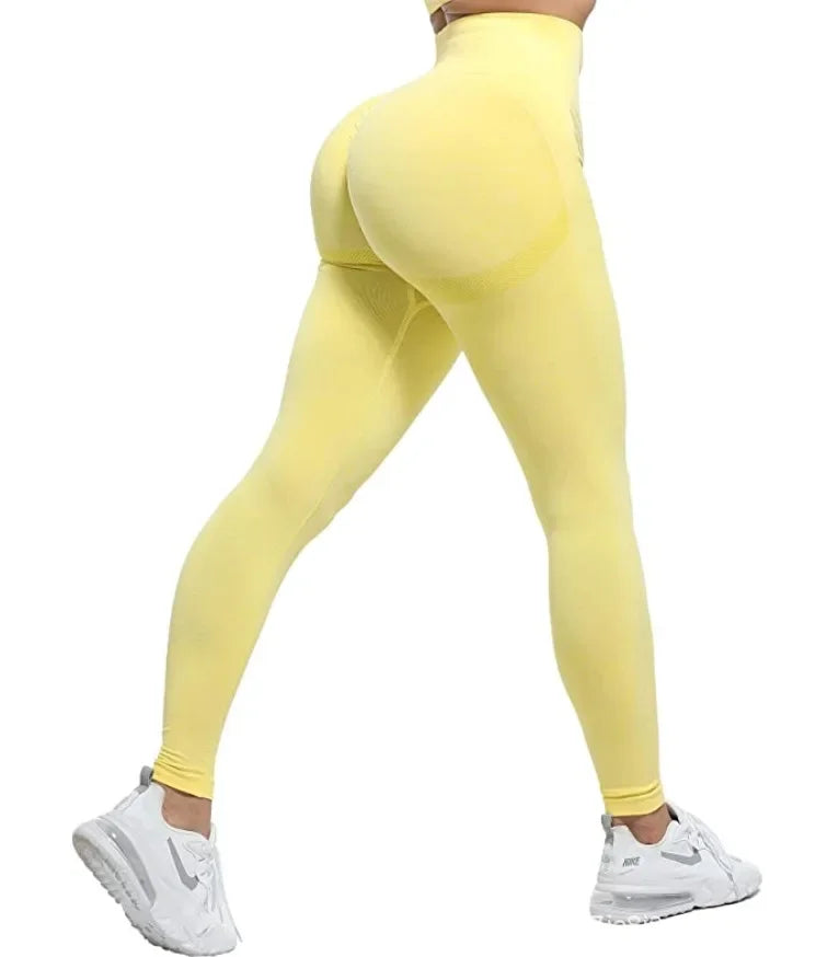 Legging de Sport Femme Elastique Opaque Pantalon Femme Taille Haute Compression Anti Cellulite Leggings Femme Butt Lift Slim Fit Sportswear sans Couture Collants Gym Yoga Fitne