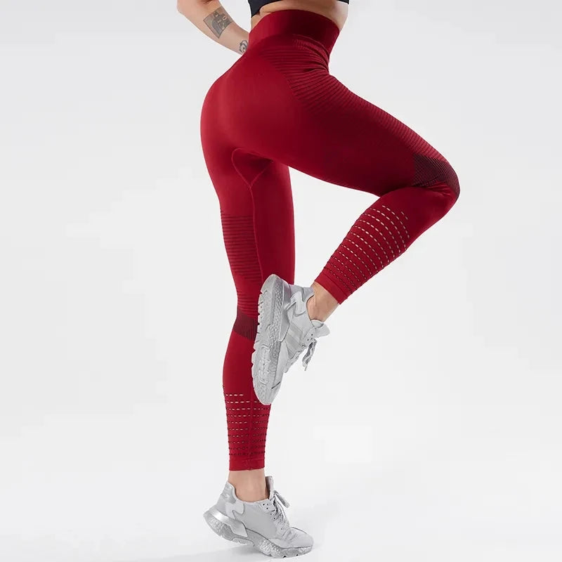 Legging de Sport Femme Elastique Opaque Pantalon Femme Taille Haute Compression Anti Cellulite Leggings Femme Butt Lift Slim Fit Sportswear sans Couture Collants Gym Yoga Fitne