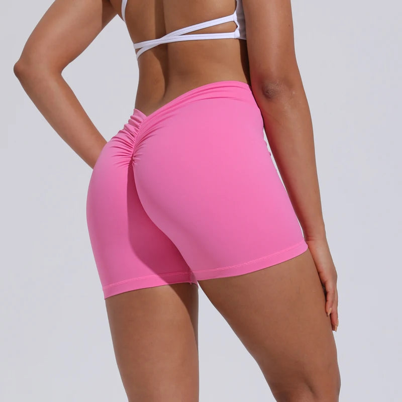 Short DIAS FIT JOY à dos en V Short de yoga taille haute pour femme, short moulant en nylon, pantalon de sport et de fitness