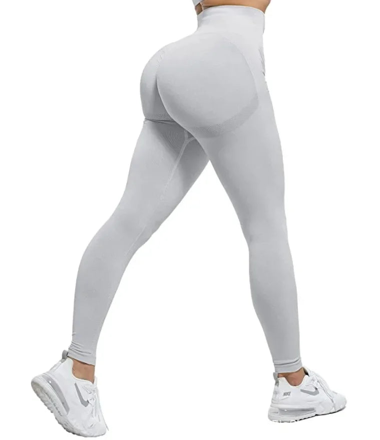 Legging de Sport Femme Elastique Opaque Pantalon Femme Taille Haute Compression Anti Cellulite Leggings Femme Butt Lift Slim Fit Sportswear sans Couture Collants Gym Yoga Fitne
