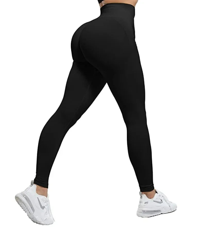 Legging de Sport Femme Elastique Opaque Pantalon Femme Taille Haute Compression Anti Cellulite Leggings Femme Butt Lift Slim Fit Sportswear sans Couture Collants Gym Yoga Fitne