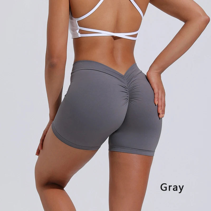 Short DIAS FIT JOY à dos en V Short de yoga taille haute pour femme, short moulant en nylon, pantalon de sport et de fitness