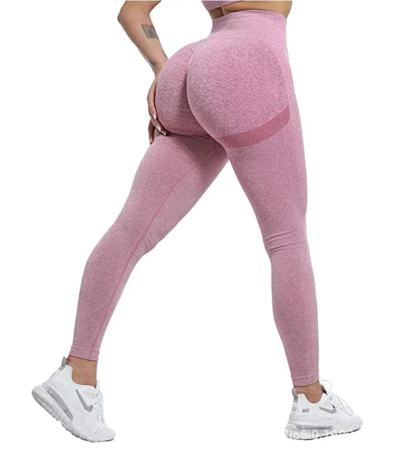 Legging de Sport Femme Elastique Opaque Pantalon Femme Taille Haute Compression Anti Cellulite Leggings Femme Butt Lift Slim Fit Sportswear sans Couture Collants Gym Yoga Fitne