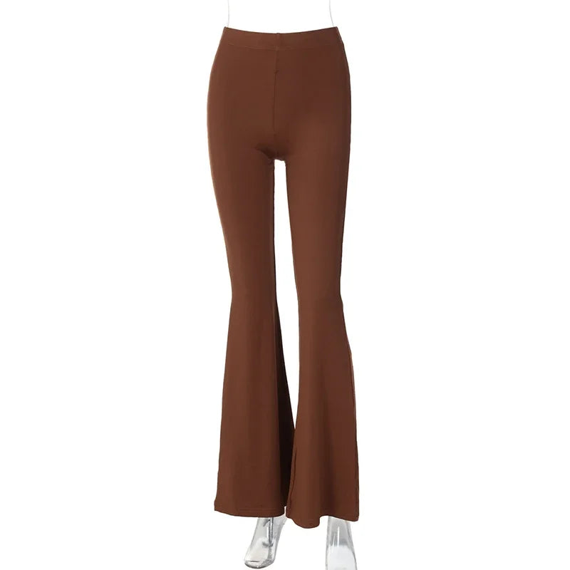 DSMTRC Pantalon de yoga amincissant à pattes d'éléphant, couleur unie, pour femme, taille haute, pantalon de sport tendance pour l'été